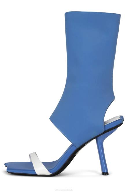 Jeffrey Campbell struttin NDHB76 sandaal met hak blauwe neopreen crème vrouwen