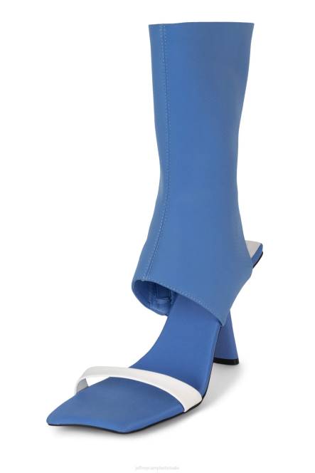Jeffrey Campbell struttin NDHB76 sandaal met hak blauwe neopreen crème vrouwen