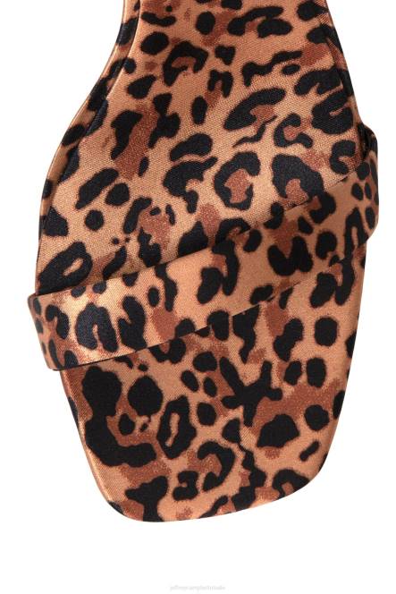 Jeffrey Campbell wilde bloem NDHB1428 sandaal met hak bruin cheetah satijn vrouwen