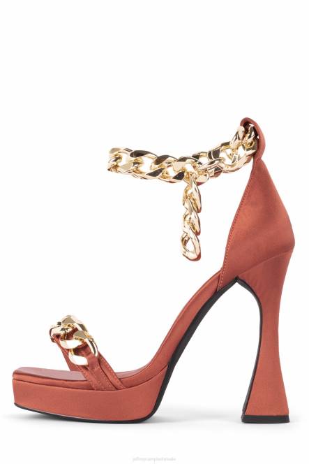 Jeffrey Campbell zilver meer NDHB1571 sandaal met hak roest satijn goud vrouwen