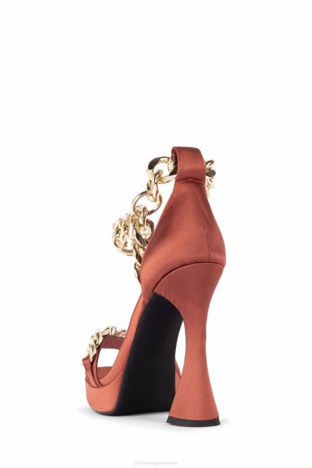 Jeffrey Campbell zilver meer NDHB1571 sandaal met hak roest satijn goud vrouwen