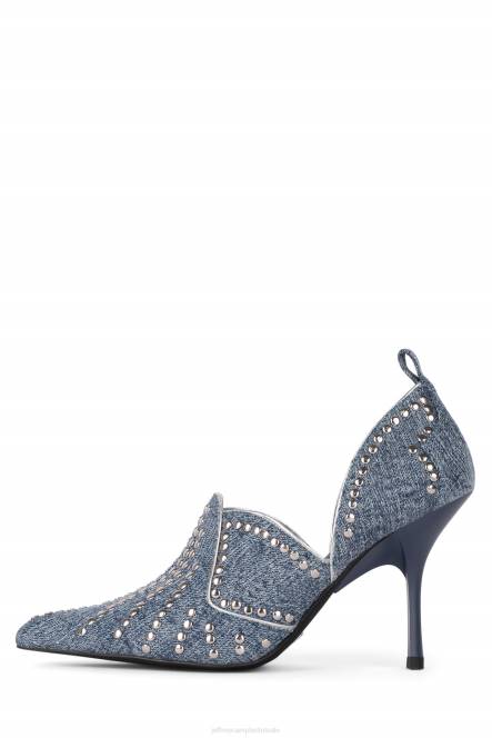 Jeffrey Campbell bezaaid NDHB268 de denim-reboot blauwe acid wash denim vrouwen