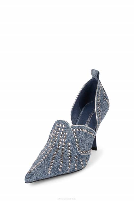 Jeffrey Campbell bezaaid NDHB268 de denim-reboot blauwe acid wash denim vrouwen