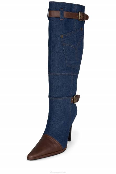 Jeffrey Campbell blu-jean NDHB289 de denim-reboot blauw denim bruin vrouwen