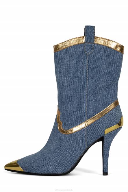 Jeffrey Campbell el-paso NDHB283 de denim-reboot blauw denim goud vrouwen