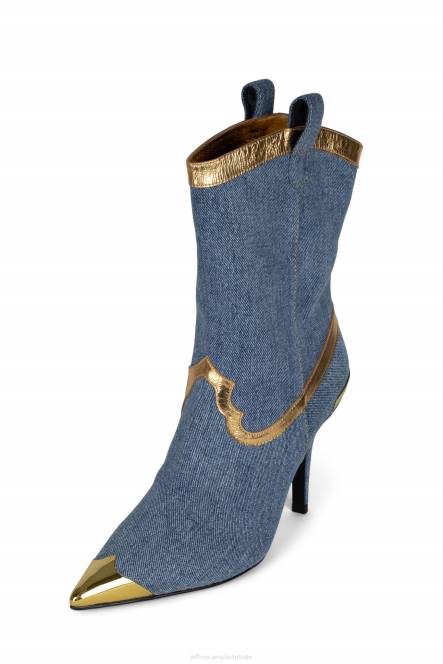 Jeffrey Campbell el-paso NDHB283 de denim-reboot blauw denim goud vrouwen