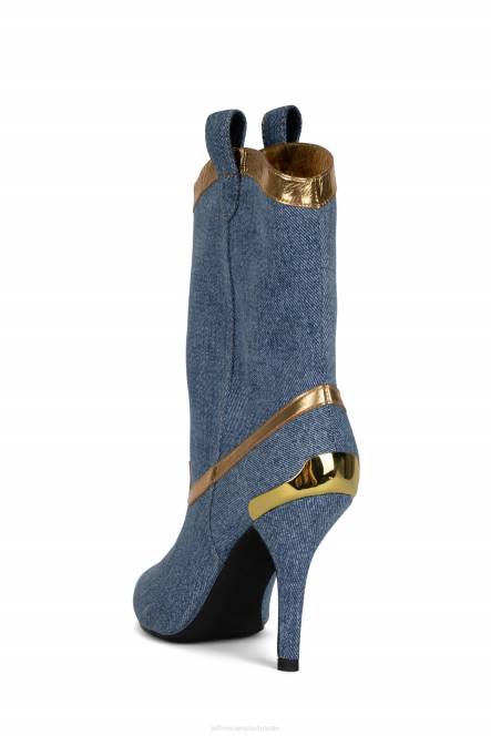 Jeffrey Campbell el-paso NDHB283 de denim-reboot blauw denim goud vrouwen