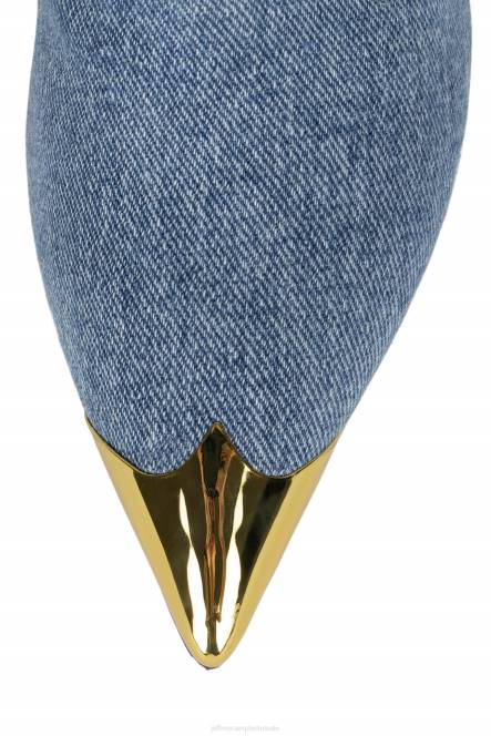 Jeffrey Campbell el-paso NDHB283 de denim-reboot blauw denim goud vrouwen