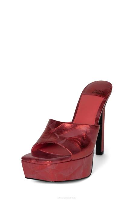 Jeffrey Campbell gaan-glam NDHB272 de denim-reboot rood metallic gekreukt vrouwen