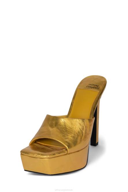 Jeffrey Campbell gaan-glam NDHB274 de denim-reboot goud metallic kreukel vrouwen