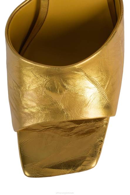 Jeffrey Campbell gaan-glam NDHB274 de denim-reboot goud metallic kreukel vrouwen