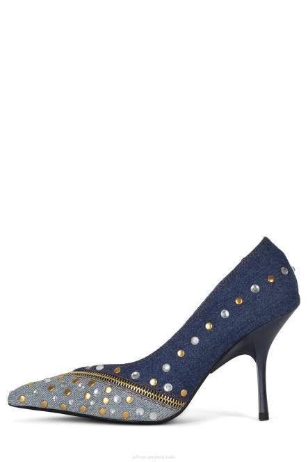 Jeffrey Campbell geef me meer NDHB270 de denim-reboot blauw denim multi vrouwen