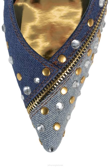 Jeffrey Campbell geef me meer NDHB270 de denim-reboot blauw denim multi vrouwen