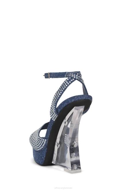 Jeffrey Campbell minima NDHB264 de denim-reboot blauw denim zilver vrouwen