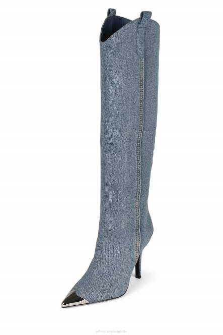 Jeffrey Campbell potverdorie NDHB288 de denim-reboot blauw acid wash denim zilver vrouwen