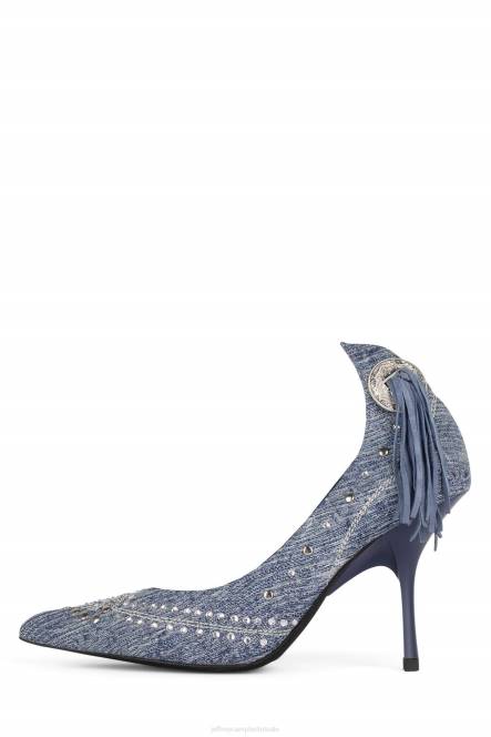 Jeffrey Campbell yee-haww NDHB269 de denim-reboot blauwe acid wash denim vrouwen