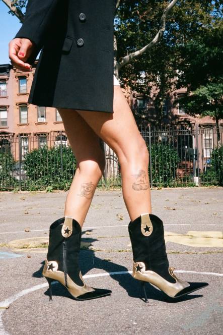 Jeffrey Campbell aas hoog NDHB634 enkel laarzen goud zwarte combi vrouwen