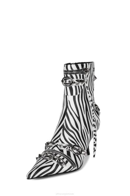 Jeffrey Campbell alt-rock NDHB304 enkel laarzen zwart witte zebra vrouwen