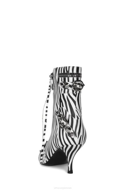 Jeffrey Campbell alt-rock NDHB304 enkel laarzen zwart witte zebra vrouwen