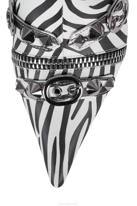 Jeffrey Campbell alt-rock NDHB304 enkel laarzen zwart witte zebra vrouwen