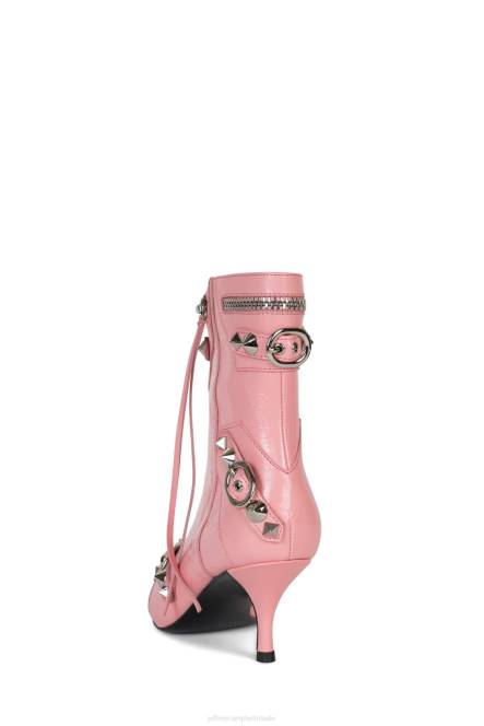 Jeffrey Campbell alt-rock NDHB307 enkel laarzen roze gekreukt zilver vrouwen