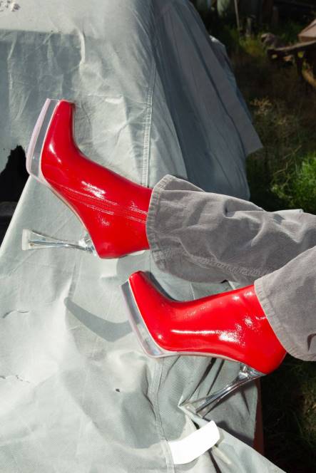 Jeffrey Campbell bel-air-cl NDHB528 enkel laarzen zwart gekreukt patent duidelijk vrouwen