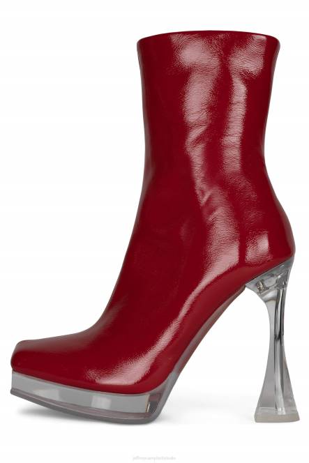 Jeffrey Campbell bel-air-cl NDHB529 enkel laarzen rood gekreukt patent vrouwen