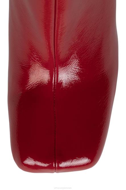 Jeffrey Campbell bel-air-cl NDHB529 enkel laarzen rood gekreukt patent vrouwen