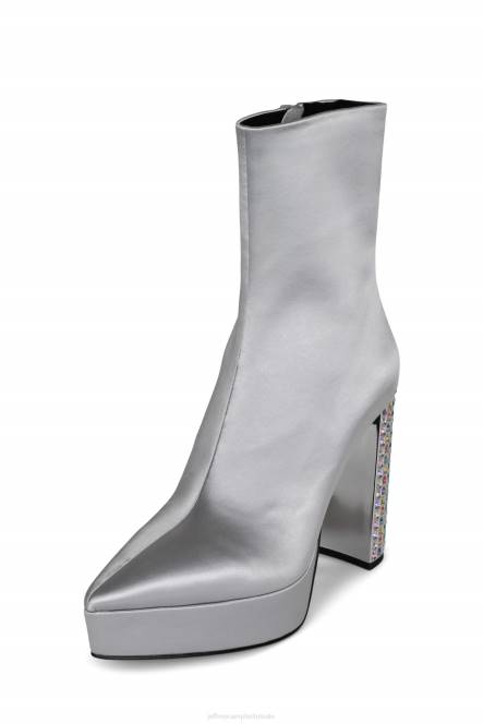 Jeffrey Campbell bel-du-bal NDHB557 enkel laarzen zilver satijn multi vrouwen