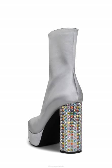 Jeffrey Campbell bel-du-bal NDHB557 enkel laarzen zilver satijn multi vrouwen