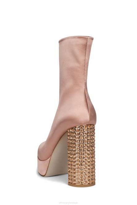 Jeffrey Campbell bel-du-bal NDHB558 enkel laarzen roze satijn roségoud vrouwen