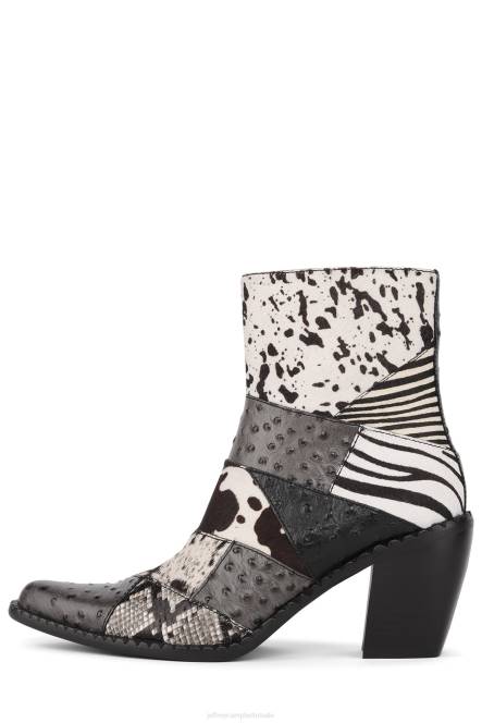 Jeffrey Campbell caballero's NDHB596 enkel laarzen zwart witte exotische combo vrouwen