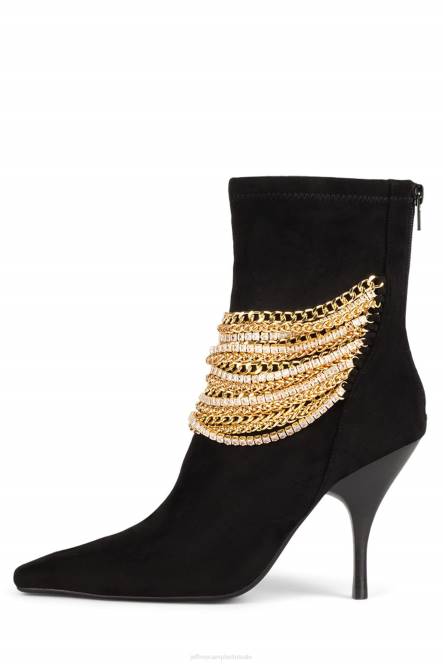 Jeffrey Campbell chainge-md NDHB385 enkel laarzen zwart suède goud vrouwen