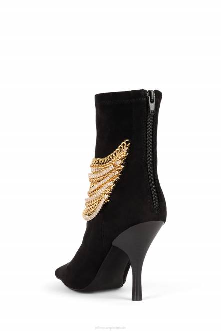 Jeffrey Campbell chainge-md NDHB385 enkel laarzen zwart suède goud vrouwen