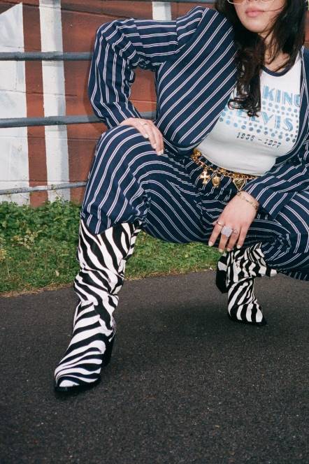 Jeffrey Campbell dagget-f NDHB645 enkel laarzen grote zwarte witte zebra vrouwen