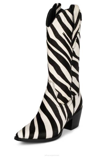 Jeffrey Campbell dagget-f NDHB645 enkel laarzen grote zwarte witte zebra vrouwen