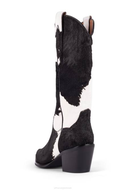 Jeffrey Campbell dagget-f NDHB646 enkel laarzen bruin witte koe vrouwen