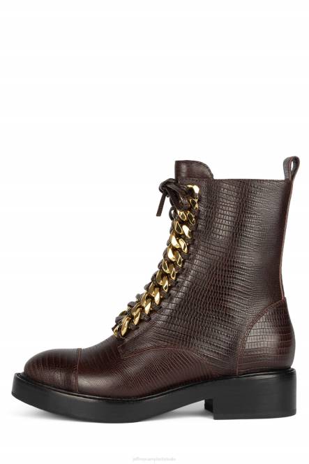 Jeffrey Campbell damon-2 uur NDHB416 enkel laarzen bruin hagedis goud vrouwen