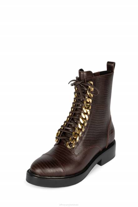 Jeffrey Campbell damon-2 uur NDHB416 enkel laarzen bruin hagedis goud vrouwen