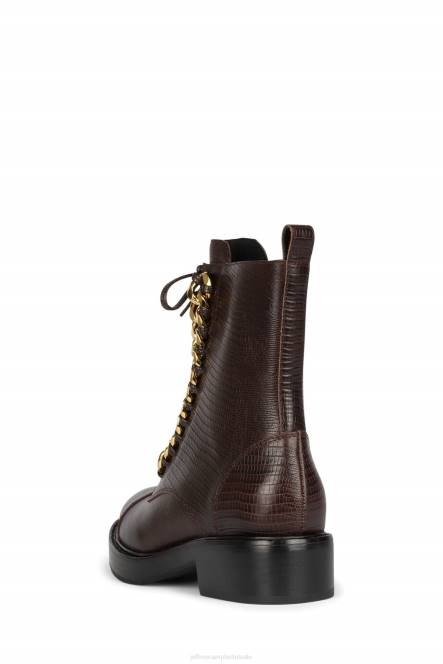 Jeffrey Campbell damon-2 uur NDHB416 enkel laarzen bruin hagedis goud vrouwen