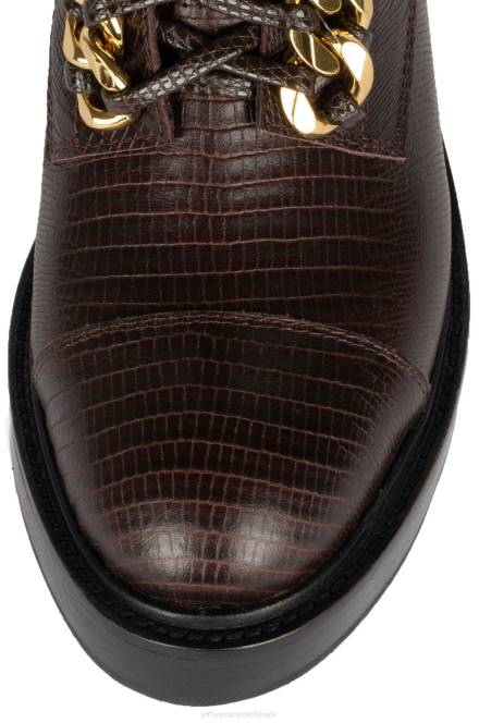 Jeffrey Campbell damon-2 uur NDHB416 enkel laarzen bruin hagedis goud vrouwen
