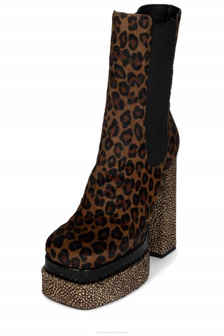 Jeffrey Campbell dans-qf NDHB559 enkel laarzen bruine jachtluipaard multi vrouwen