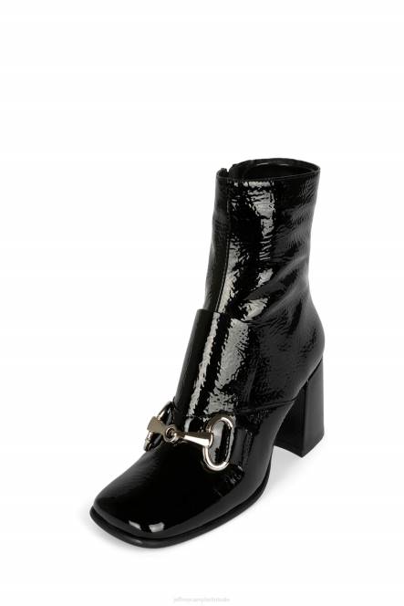 Jeffrey Campbell deneuv-hoi NDHB581 enkel laarzen zwart gekreukt patent vrouwen