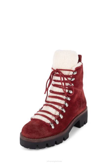 Jeffrey Campbell duiker NDHB366 enkel laarzen rood suède ivoor vrouwen