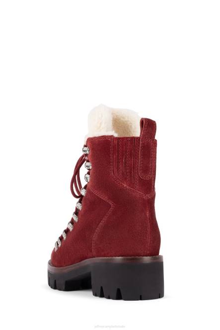 Jeffrey Campbell duiker NDHB366 enkel laarzen rood suède ivoor vrouwen