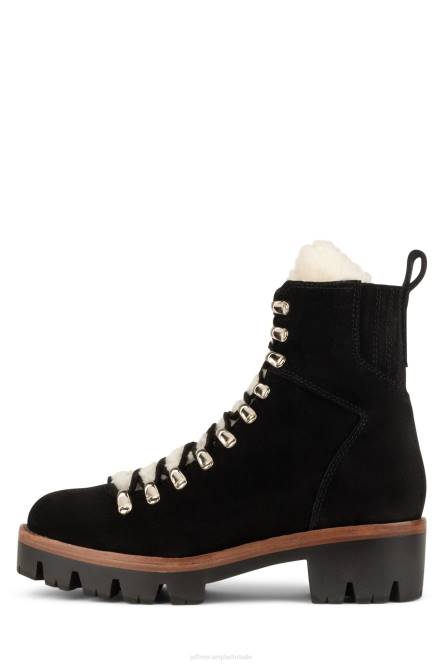 Jeffrey Campbell duiker NDHB367 enkel laarzen zwart suède ivoor vrouwen