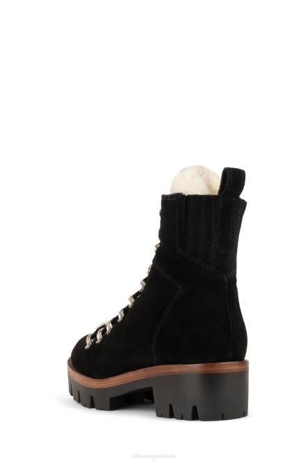 Jeffrey Campbell duiker NDHB367 enkel laarzen zwart suède ivoor vrouwen