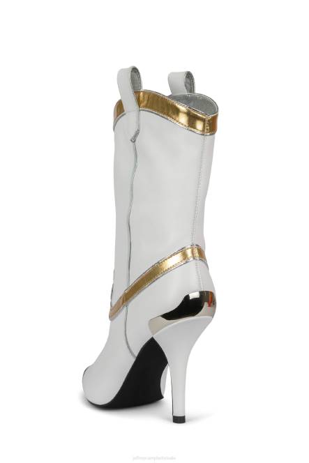 Jeffrey Campbell el-paso NDHB602 enkel laarzen wit goud zilver vrouwen