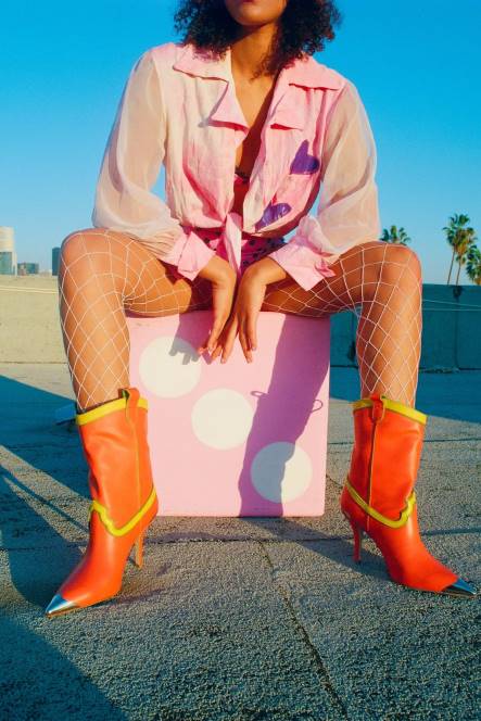 Jeffrey Campbell el-paso NDHB604 enkel laarzen oranje multi vrouwen