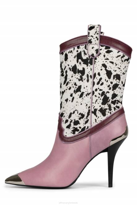Jeffrey Campbell el-paso-f NDHB348 enkel laarzen paars cb wit zwart haar vrouwen